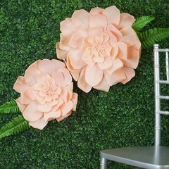 2 pcs 24″ Blush Artificial Daisy Flowers for Wall Backdrop Party Wedding Craft