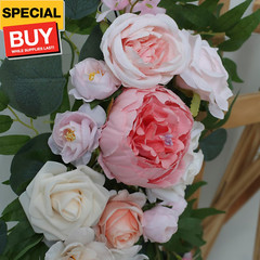 Artificial Wedding Arch Flowers Kit 2 PCS Dust Rose Flowers Silk Peony Floral Sw