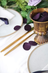300Pcs Rose Petals Plum Faux Silk Flower Petals for Wedding Flower Girl Basket A