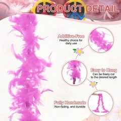 40g 2 Yards Feather Boa, Costume Turkey Chandelle Feathers Boa Rose Red