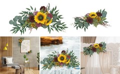 Flower Swag Flower Garland Sunflowers Rustic Decor for Ceremony Party Home