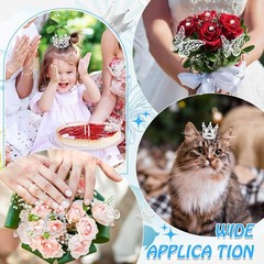 Flower Bouquet Accessories Silver Crowns Butterfly Decorations Pins Set