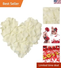 Lifelike Ivory White Silk Rose Petals – 1000 Pieces for Parties & Weddings
