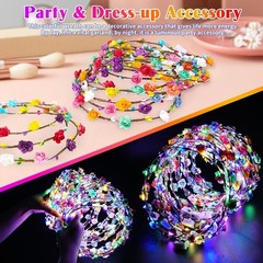 Enchanting 100 PCS Light Up Flower Crowns: Perfect for Parties & Celebrations