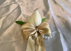 Real touch tulip wrist corsage…custom made