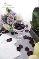300Pcs Rose Petals Plum Faux Silk Flower Petals for Wedding Flower Girl Basket A