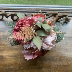 Bridal Wedding Bouquet Lovely Budget Handmade Faux Florals Dusty Rose Green