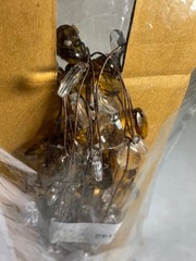 Beaded wire garland with Translucent leaves And Gems Jewels over 15’ Long