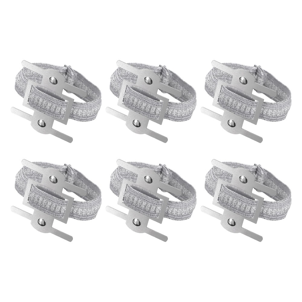 6 Pcs Corsage Wristlet Band, Aluminum Wrist Corsage Bracelets Bands, Silver