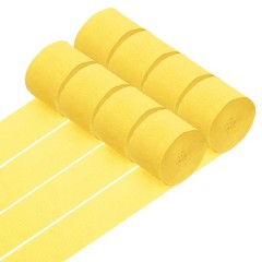 8 Rolls Crepe Paper Streamers 656ft Rainbow Streamers, Yellow