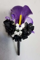 Purple Black Rose Calla Lily Bridal Wedding Bouquet Accessories