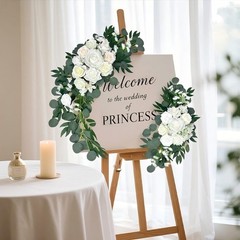 White Floral Wedding Arch Flowers Set of 2 – Swag for Ceremony Backdrop & Recept