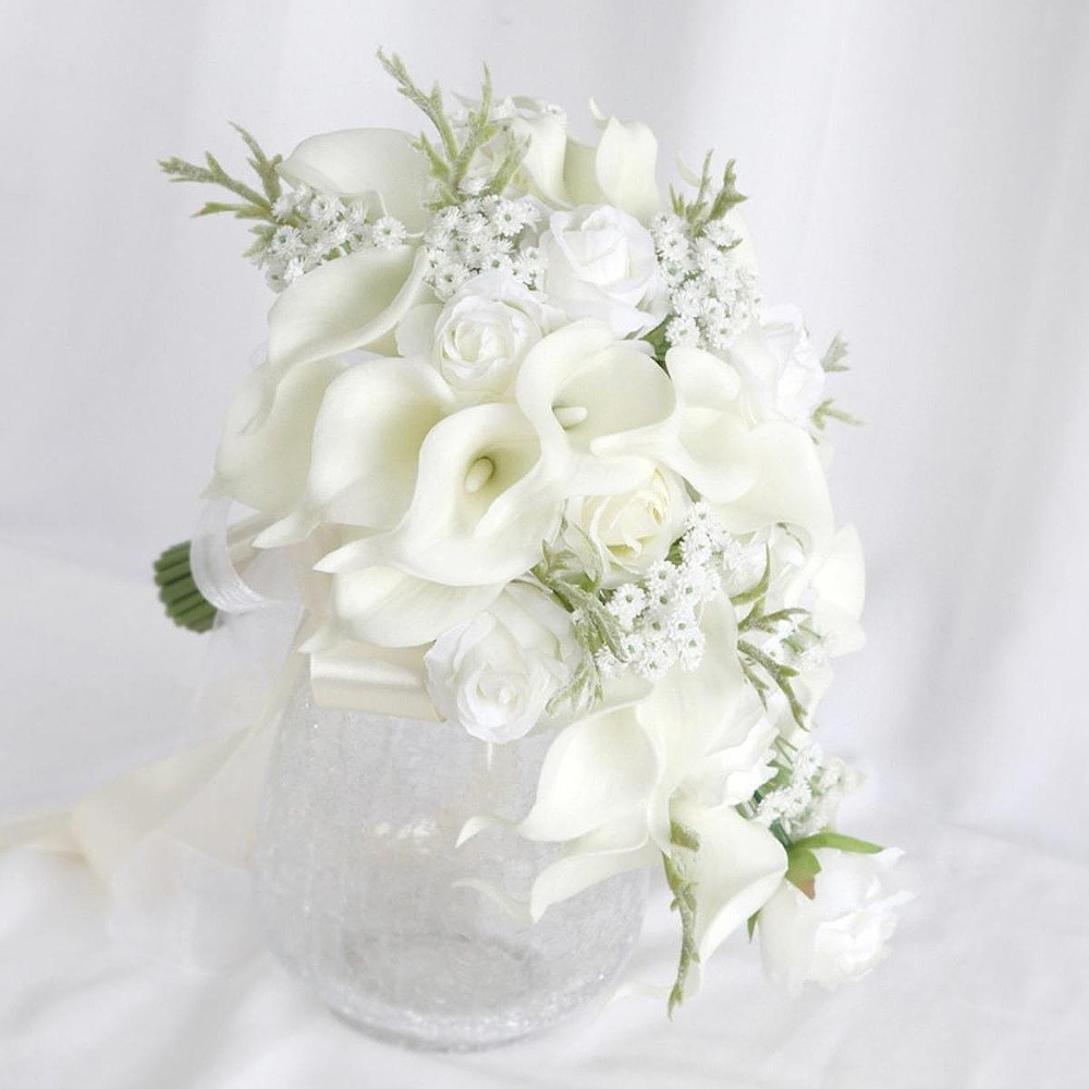 Wedding Bouquet for Bride Artificial Flowers Elegant Romantic Bridesmaids Fake