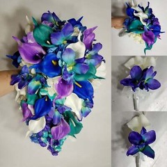 Purple Teal Royal Blue Calla Lily Galaxy Orchid