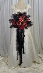 Deep Autumn Goth Faux Silk Bridal Bouquet
