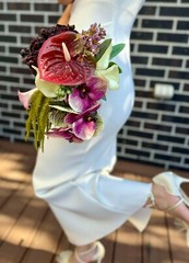 Orchid Exotica Bridal Bouquet – real touch & artificial flowers in vibrant hues.