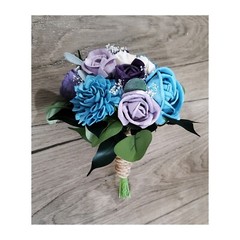 6″ Purple Blue Sola Wood Prom Bouquet Flower Girl Wedding Bridesmaid Centerpiece