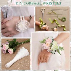Corsage Wristlet Band 8Pcs Wrist Corsage Bracelets,Pearl Stretch Elastic Wristle