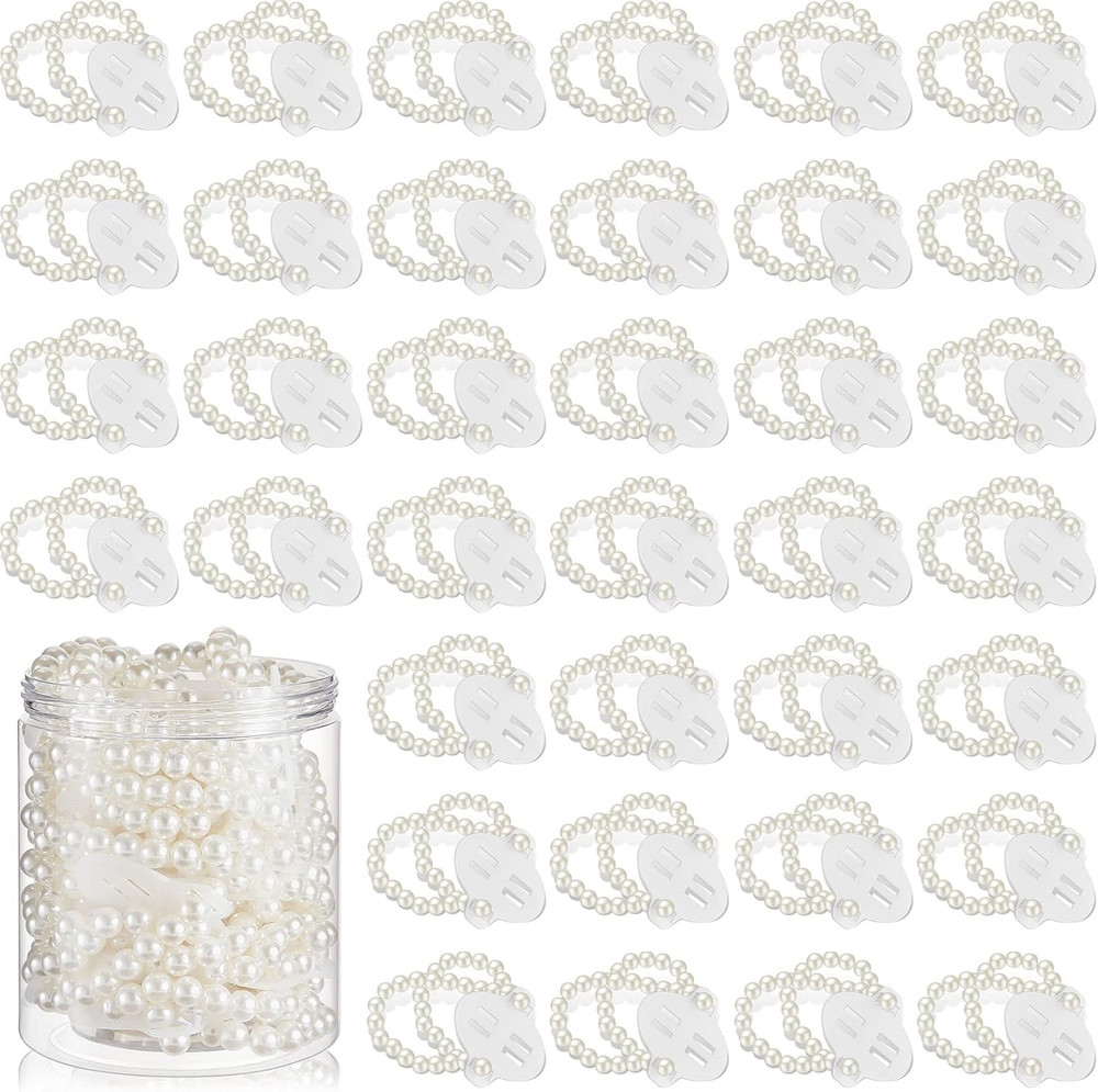64 Pcs Corsage Wristlet Bracelet Prom Elastic Pearl Bands Wedding Corsage Pearl