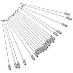 20PCS Pin Stick Metal Safety Brooch Pin Collar Clip Pin Clutches Stick Brooches