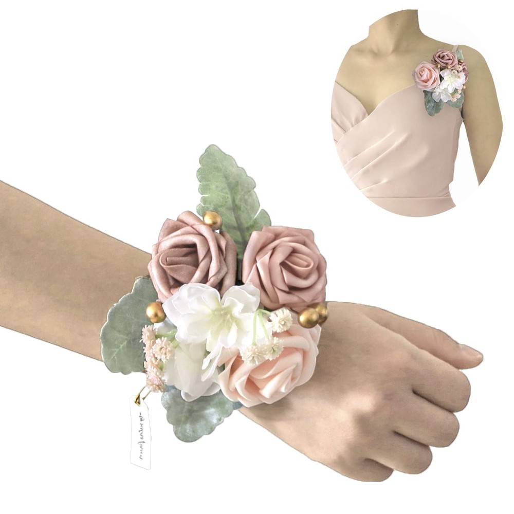 Lookein Set of 6 Bridesmaid Corsage for Wedding Flowers Shoulder Corsages Bri…