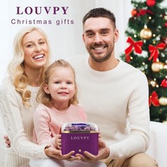 Gift for Girlfriend- Valentine Purple Rose box with necklace,