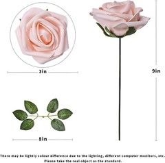 Mellamo Artificial Foam Roses, Blush Pink, 30 Pcs