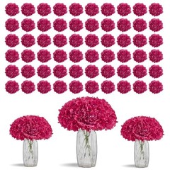 80 PCS Full Hydrangea Flowers Fuchsia Silk Hydrangea Small 80pcs Fuchcia