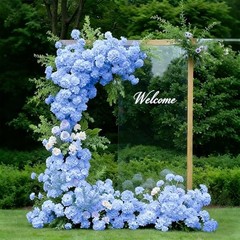 Faux Blue Hydrangea Artificial Flowers Bulk, Fake Silk Hydrangea 100 Pcs White