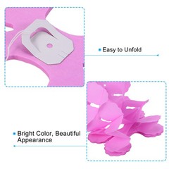 6Pcs 9.8ft Four-Leaf Paper Flower Garland Hanging Streamers, Pink