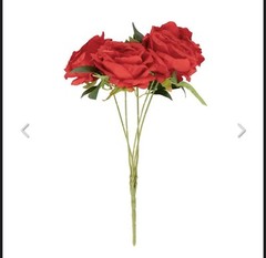 Red 2 Bushes 30″ ARTIFICIAL Faux Silk Rose FLOWERS Bouquet Wedding Decorations