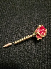 Rose Boutonniere 24kt Gold Plated VTG 80s