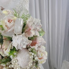 Seaside Crystal Treasures Faux Silk Wedding Bouquet