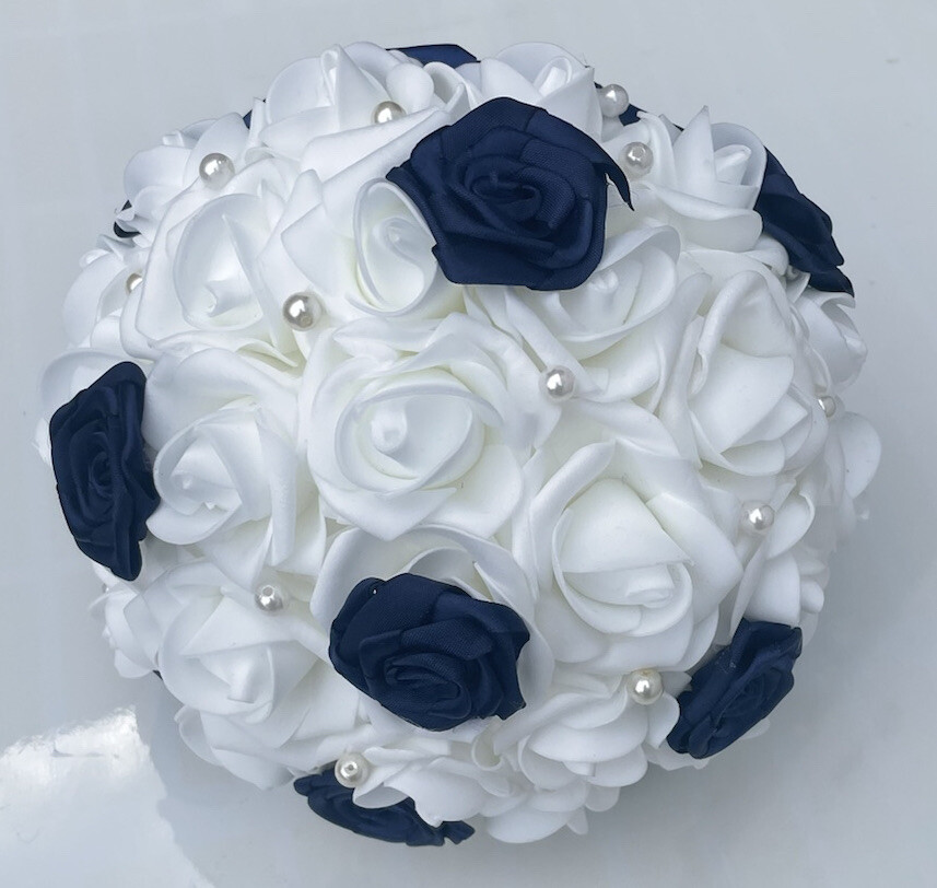 Claudia’s Keepsake Bridal Bridesmaid Elopement Wedding Bouquet Marine/Navy Blue