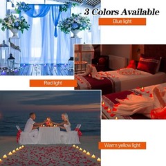 1000/2000pcs Artificial Rose Petals with LED Tea Lights Kit for Special and Rom