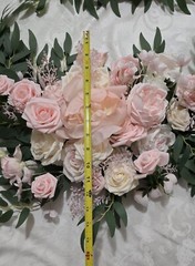 2 pcsWedding Arch Flowers Pink White Artificial Rose 3.9ft x 1.3ft&2.2ft x1.08ft