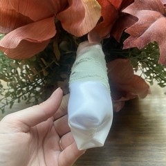 Bridal Wedding Bouquet Lovely Budget Handmade Faux Florals Dusty Rose Green