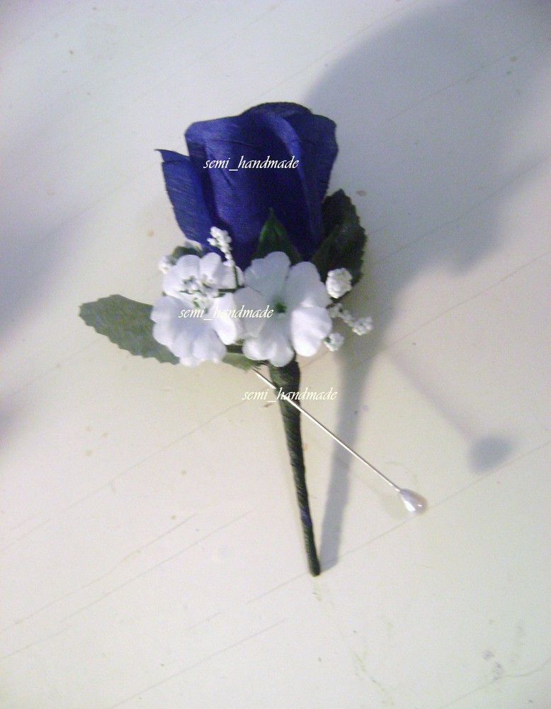 Purple~Navy~Red~Ivory~Maroon~White~Rose Pin Corsage~Pin Boutonniere~wedding~Prom