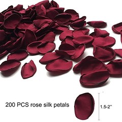 200pcs Silk Rose Petals Artificial Flowers Petals Flower Girl for Burgundy