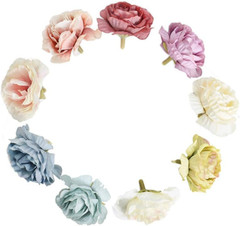 24 Pcs Artificial Rose Flower Heads Silk Flower for Wedding Bouquet Decoration H