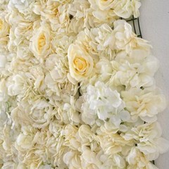 13 sq ft Champagne White Assorted Silk Flowers Wall Backdrop Panels Wedding SALE