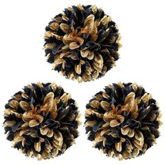 Knitgrip 3 Pcs Homecoming Mum Flowers 6.5″ Silk Homecoming Mum – Black and Gold