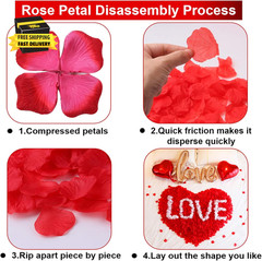 1000PCS Wine Red Fake Rose Petals for Romantic Night Romantic Festive Atmosphere