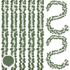 16Pcs Artificial Eucalyptus Garland Greenery Leaves Silk Vines Silver 16pcs