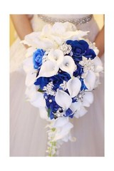 New Bridal Bouquet, Wedding Flowers, Calla Lilies, Artificial Flowers, Waterf…