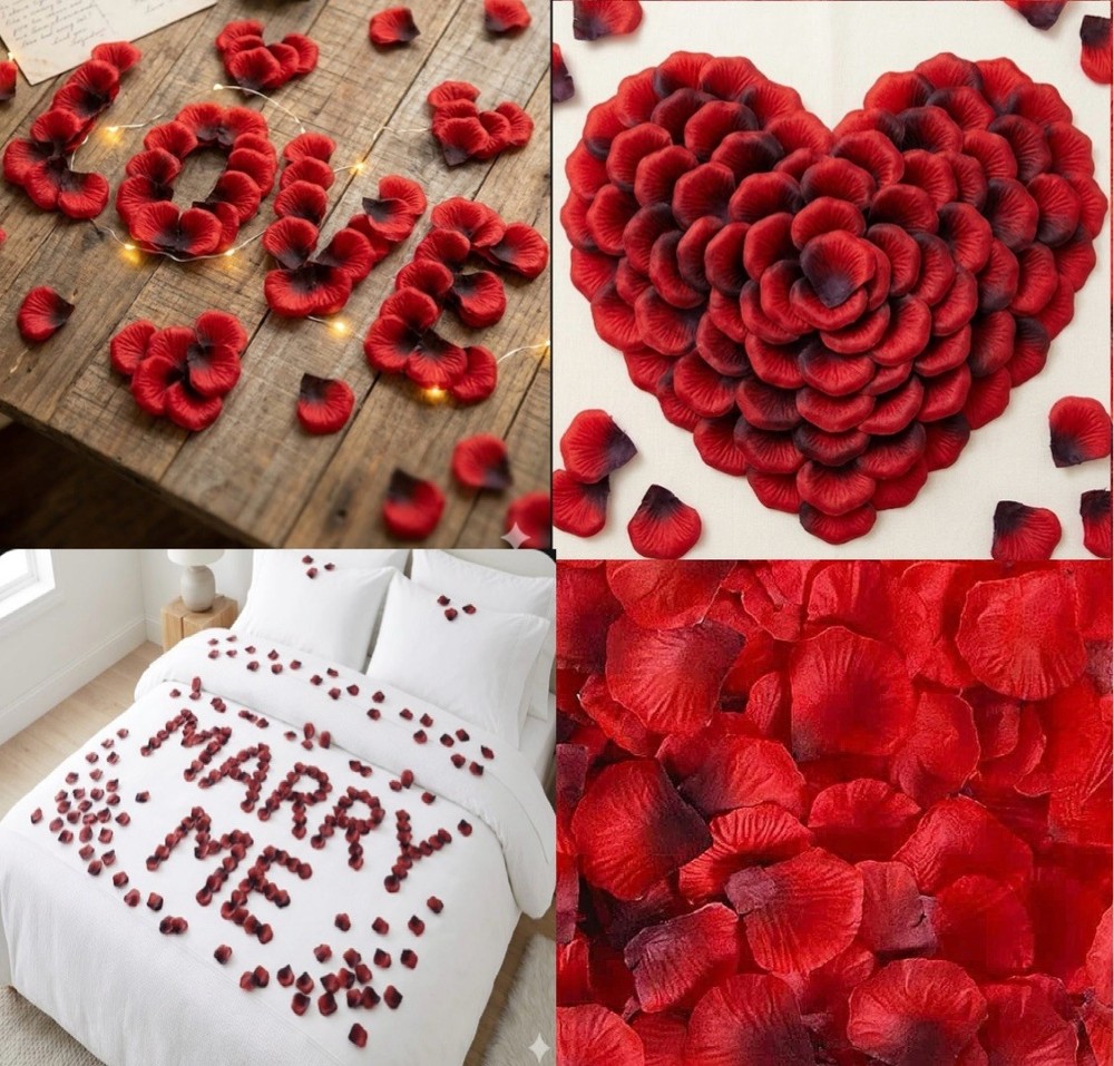2000 Artificial Red Rose Petals Flower Romantic Night Wedding Event Party Decor