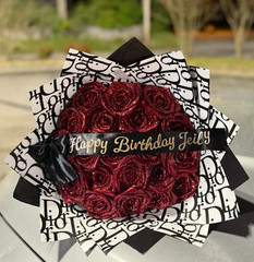 red glitter roses bouquet for every events day,fake red bouquet