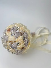 Rhinestone Pearl Bridal Brooch Rose Bouquet For Wedding