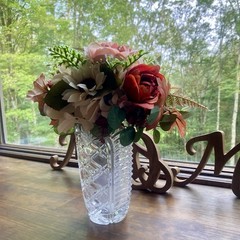 Beautiful Bridal Wedding Bouquet Budget Handmade Faux Floral Red Pink White