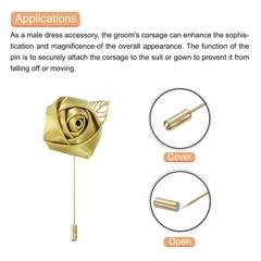 Groom Boutonniere Rose Wedding Boutonnieres Artificial Silk Flower Pins Men